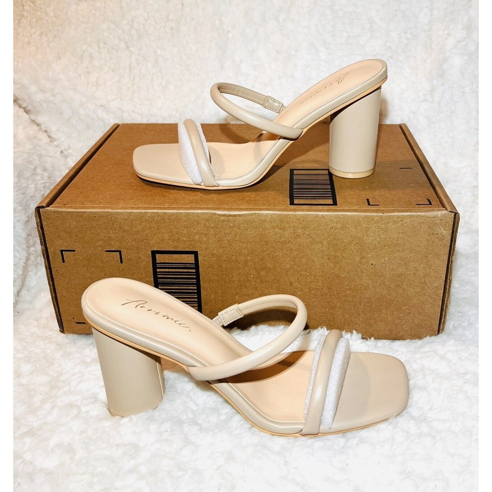 Arromic Women's Heeled Sandals Square Toe Two Strap Block Heels - Size 9 - Picture 3 of 5